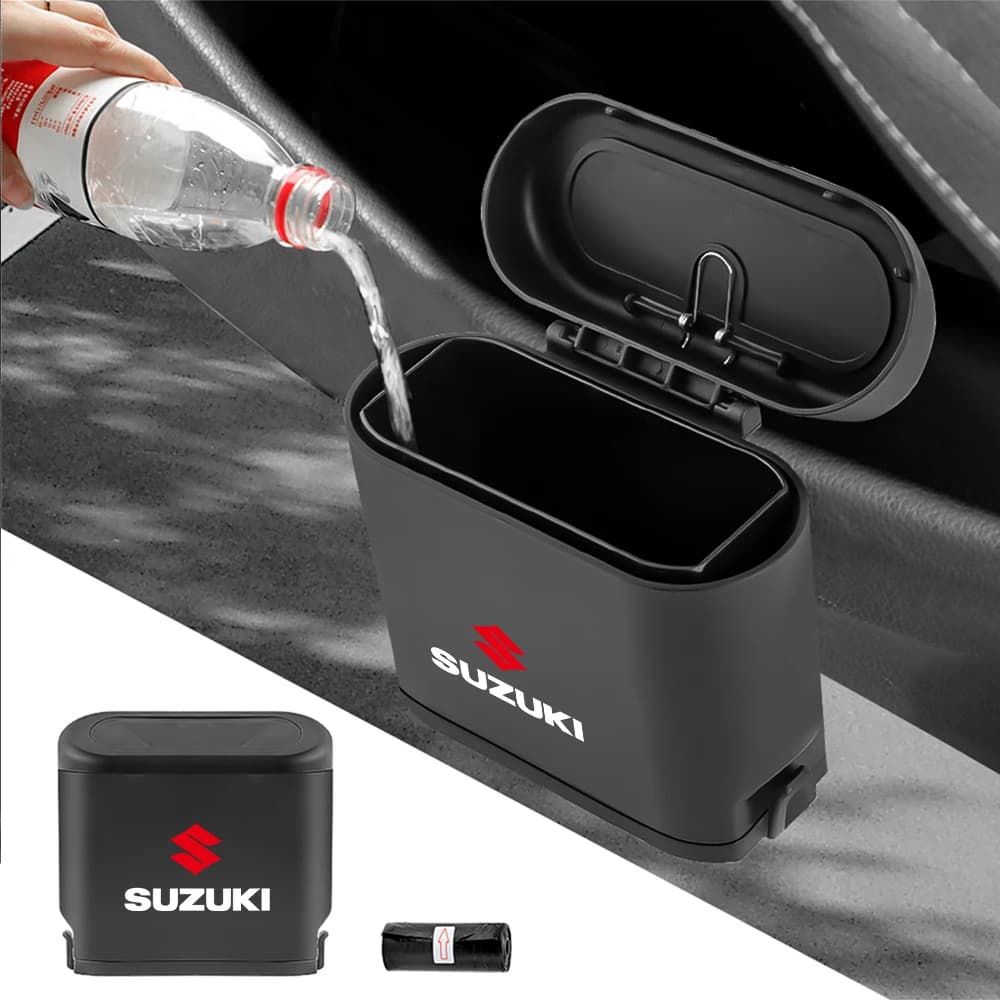 Car Hanging Trash Can Vehicle Garbage Dust Case Storage Accessories for Suzuki Grand Vitara Samurai Baleno SX4 Swift Jimny Alto