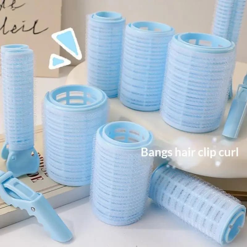 Self Grip Hair Rollers Heatless No Damage Set with Free Fixing Clips Portable Curler for Women Home Travel Use