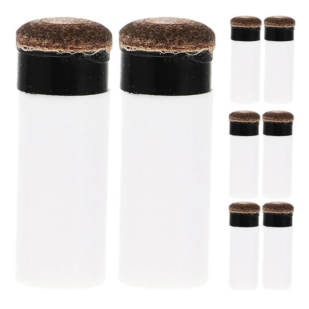 8Pcs Replacement Pool Cue Tips Screw-on Design with Extra-Long Plastic Ferrules for Enhanced Accuracy Durability Portable