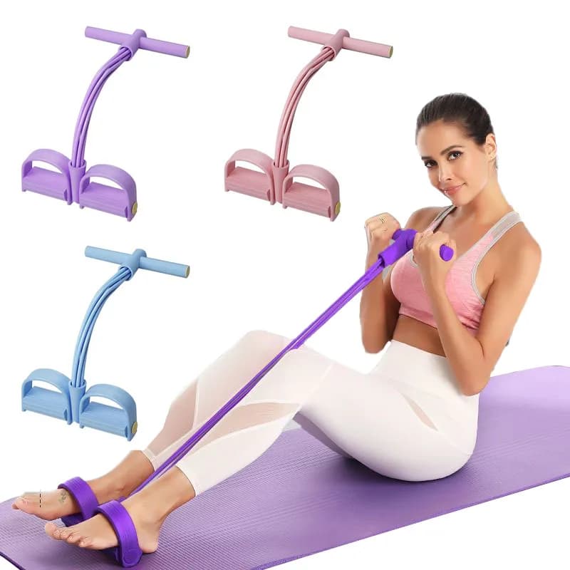 Fascia di resistenza a 6 tubi multifunzione, corda elastica per fitness, elastico a 6 tubi per yoga, pedale per esercizi sportivi in palestra