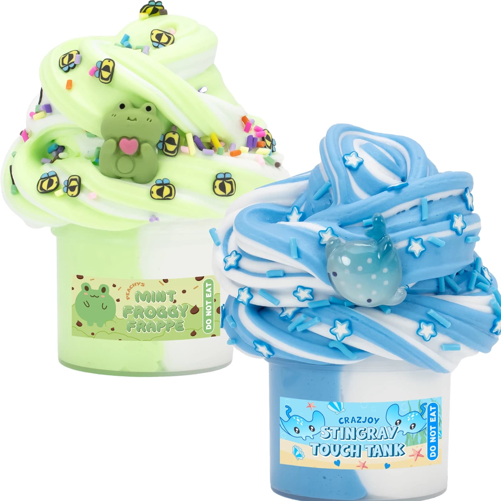 Kit Slime Burro Fai-da-te a Tema Rana e Balena da 50g - Slime Bicolore Soffice e Super Elastico per Bambini, Regalo di Natale Ideale