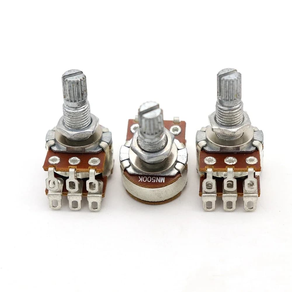 1 pz/3 pz Dual Deck MN500K Miscela Balance Pickup Potenziometro Pentole Audio Chitarra Volume Tono Pentole di Controllo Interruttore Cromato