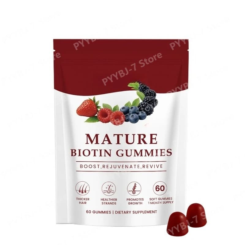 Gommose alla Biotina per Capelli, Pelle e Unghie con Vitamina C, E e Zinco - Integratore Quotidiano per la Bellezza