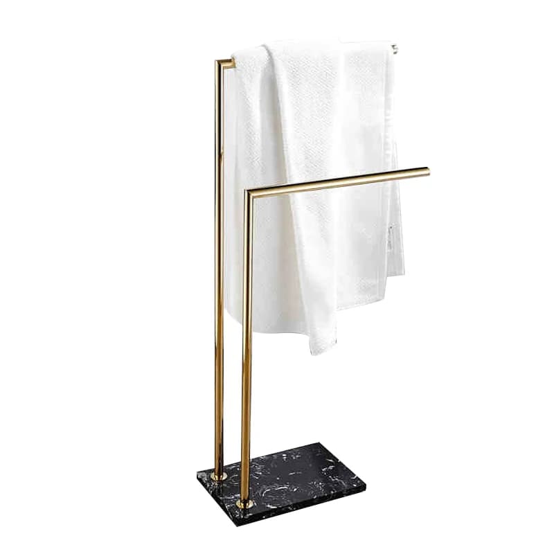 Nuovo portasciugamani da bagno in oro spazzolato, portasciugamani in acciaio inossidabile per bagno domestico gratuito