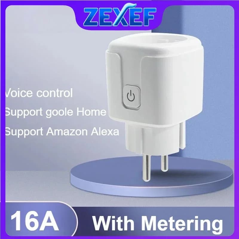 ZEXEF WiFi Smart Plug Zigbee3.0 SMARTLIFE Application Control Works with Alexa Google Home EU 16A/20A Power Monitor