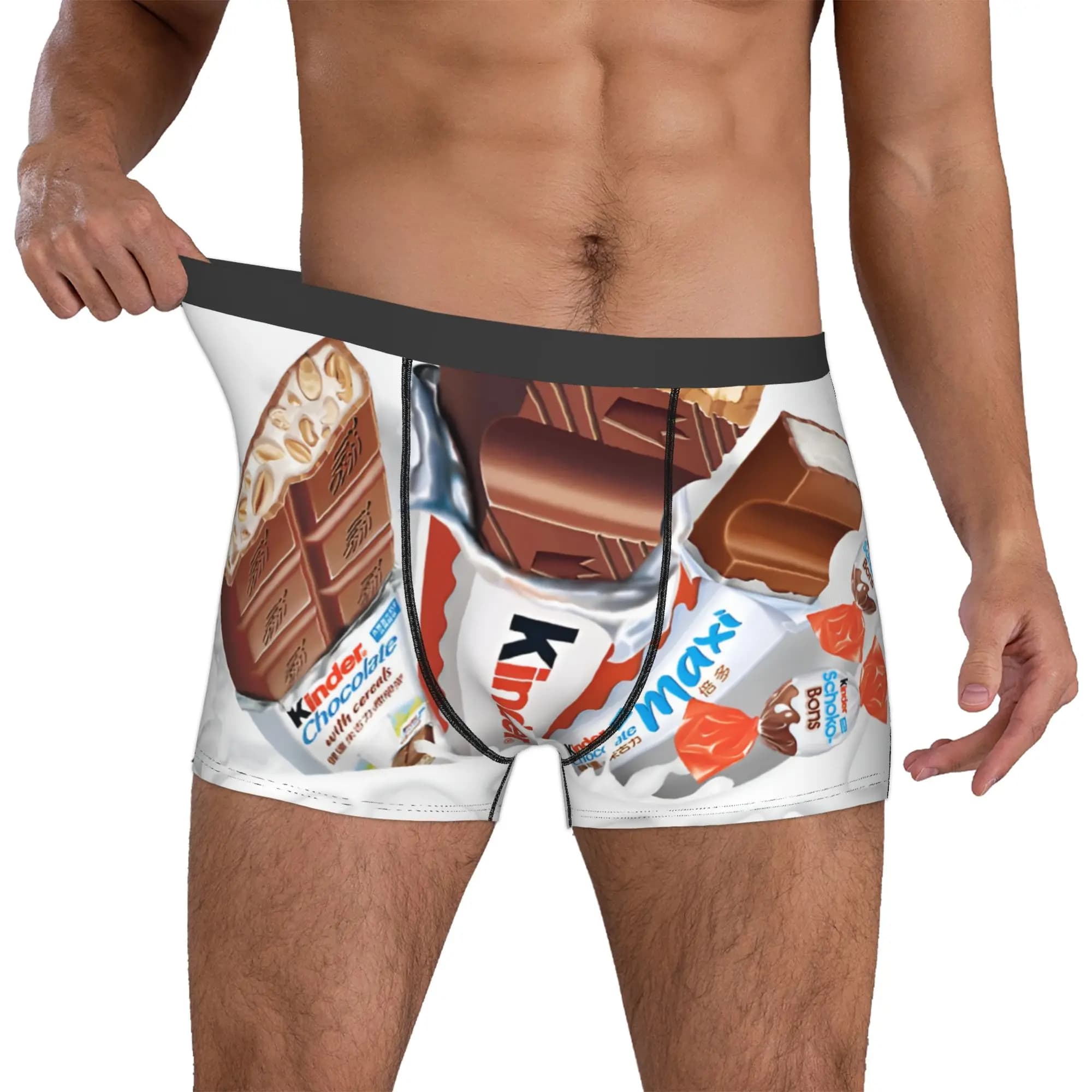 Mutande da uomo elasticizzate a sorpresa con design personalizzato, stile boxer e slip, con giocattolo integrato