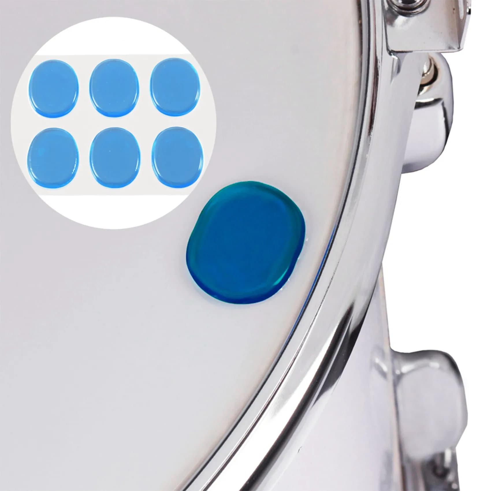 ABVH-18 Pezzi Pad Mute per Rullante, Tamponi in Gel Fonoassorbenti per Rullante e Tom, Silenziatore Trasparente per Percussioni (Blu)