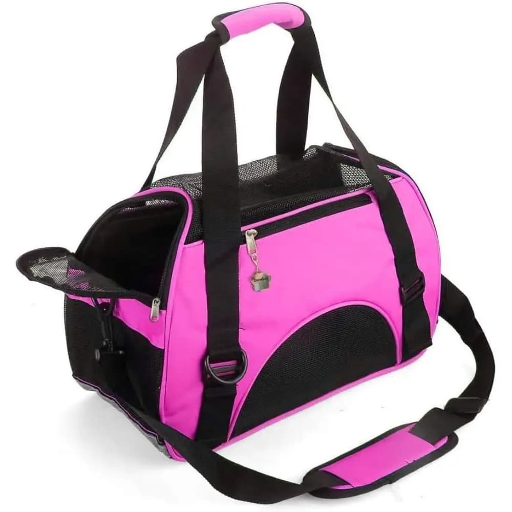 Trasportino Portatile per Gatti e Cani - Borsa da Viaggio Piccola Rosa Rossa Approvata per il Trasporto Aereo