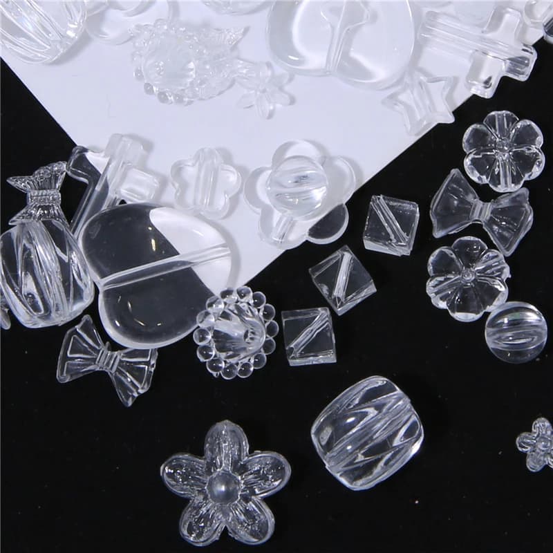 30G Clear Pumpkin Flower Butterfly Star Heart Snowflake Acrylic Transparent Beads for DIY Necklace Bracelet Jewelry Making