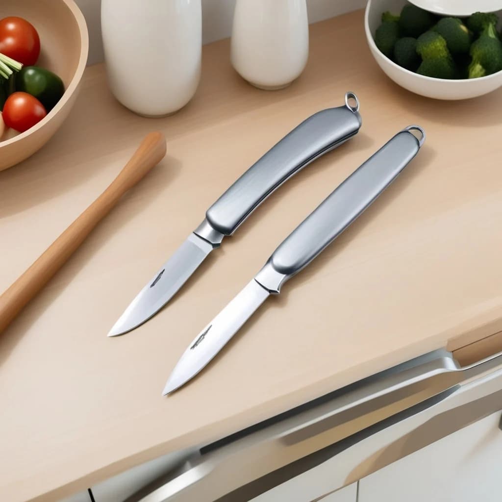 Coltello da frutta pieghevole tascabile in acciaio inossidabile, coltello da cucina per sbucciare la frutta, coltello da frutta portatile, accessori da cucina