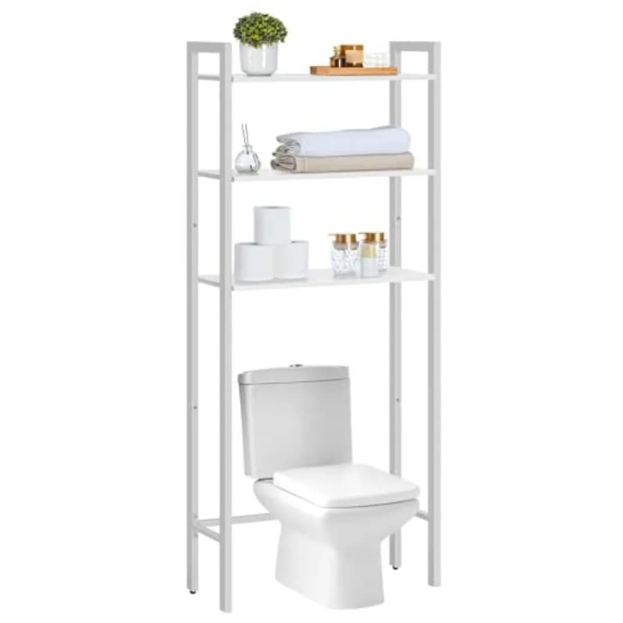 Organizzatore da Bagno a 3 Livelli Sopra il WC, Scaffale Autoportante Salvaspazio per Bagno, Facile da Montare