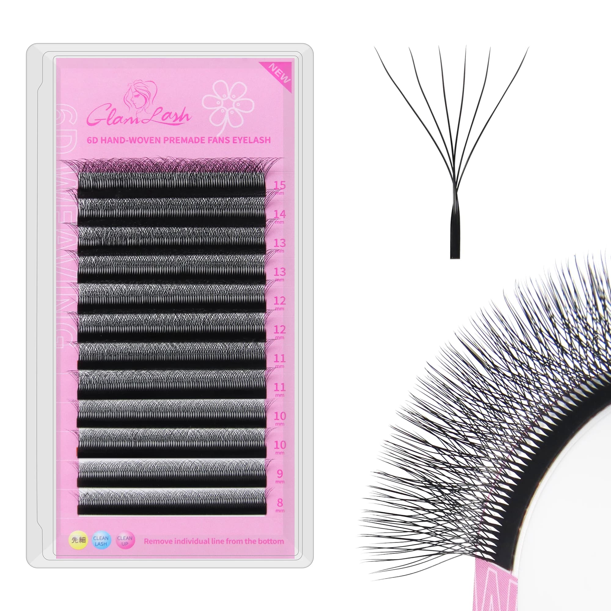 GLAMLASH 6DW Estensione ciglia CDLLUM Curl Ciglia finte 6D
