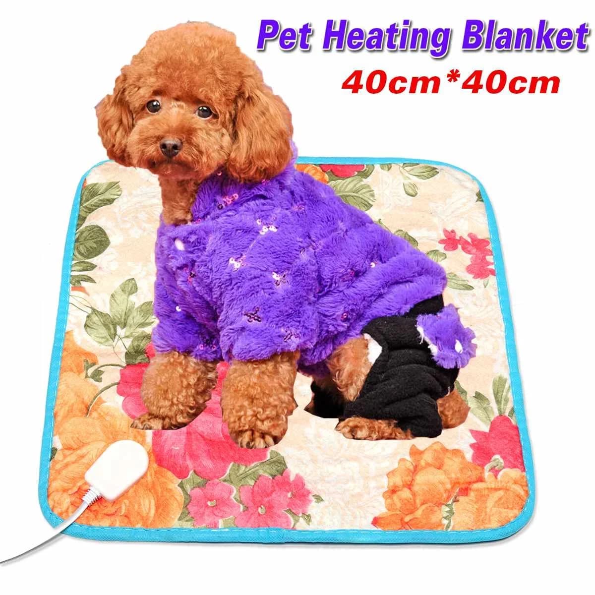 18W 40x40cm Cane Gatto Tappetino di Calore Elettrico Temperatura Regolabile Letto per Animali Domestici Coperta Cucciolo Coniglietto Riscaldatore Zerbino Autunno Inverno Cuscino