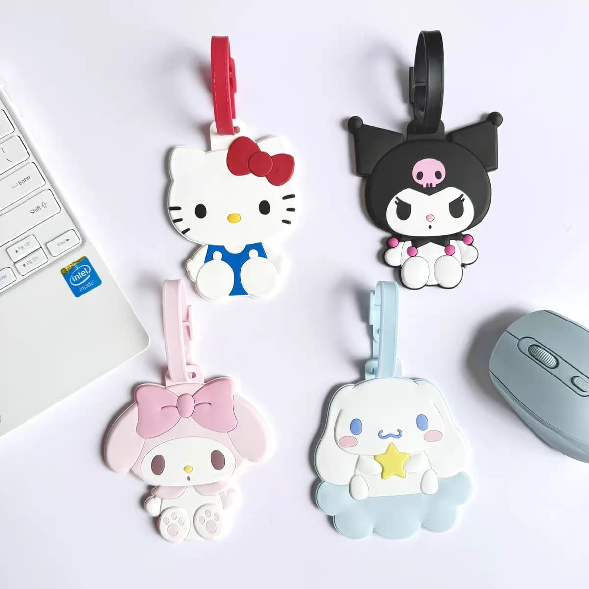Etichetta per Bagagli Cartoon Sanrio Hello Kitty Cinnamoroll, Porta Indirizzo per Valigia, Porta Biglietto Portatile per Imbarco