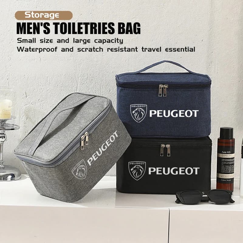 Toiletries Storage Bag Portable Travel Business Wash Bag For Peugeot 206 307 308 3008 207 208 407 508 2008 5008 107 106