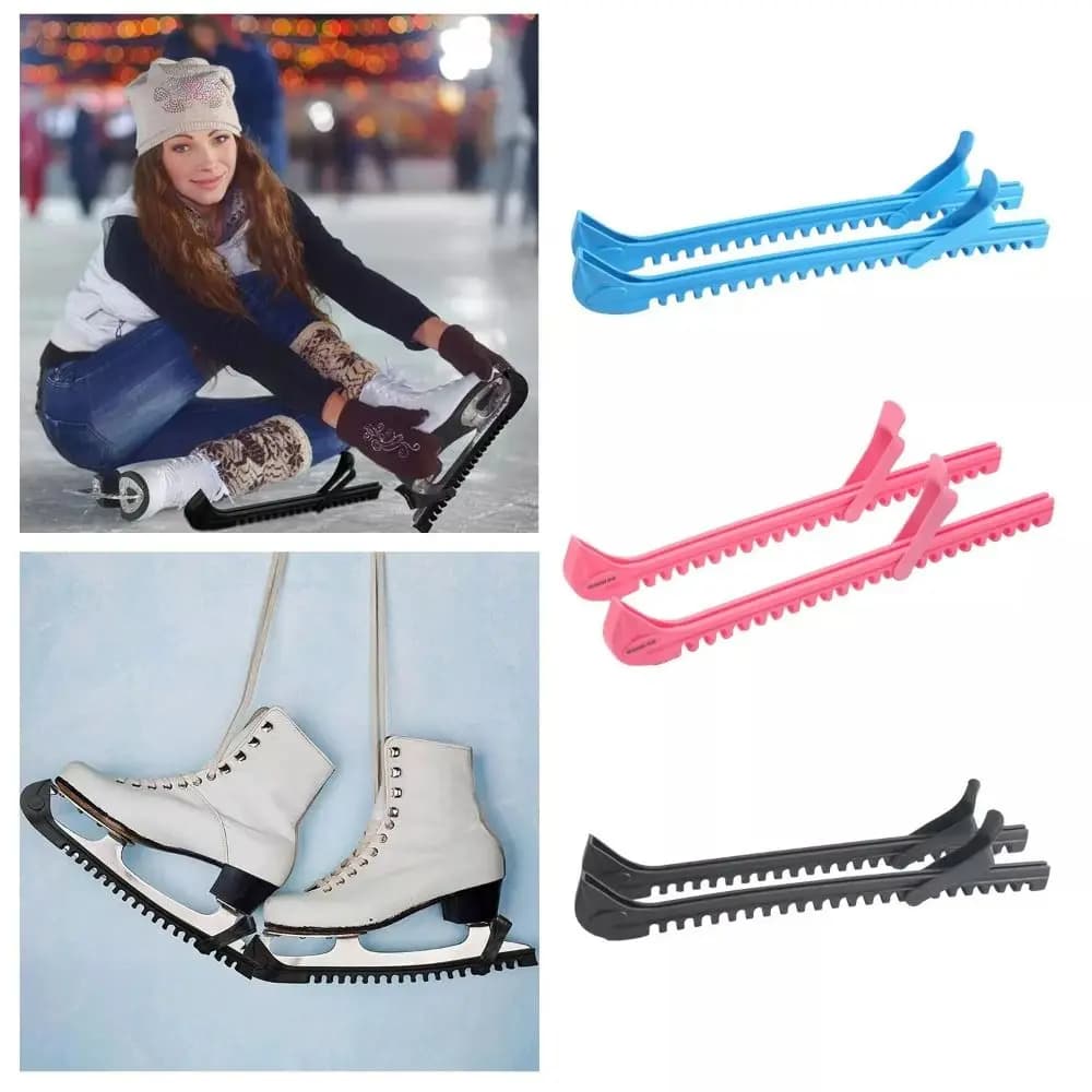 1 Pair Non-Slip Ice Blade Protector Adjustable Wear-Resistant Shoes Ice Skate Covers Protector Sleeve Ice Skate Blade Guards