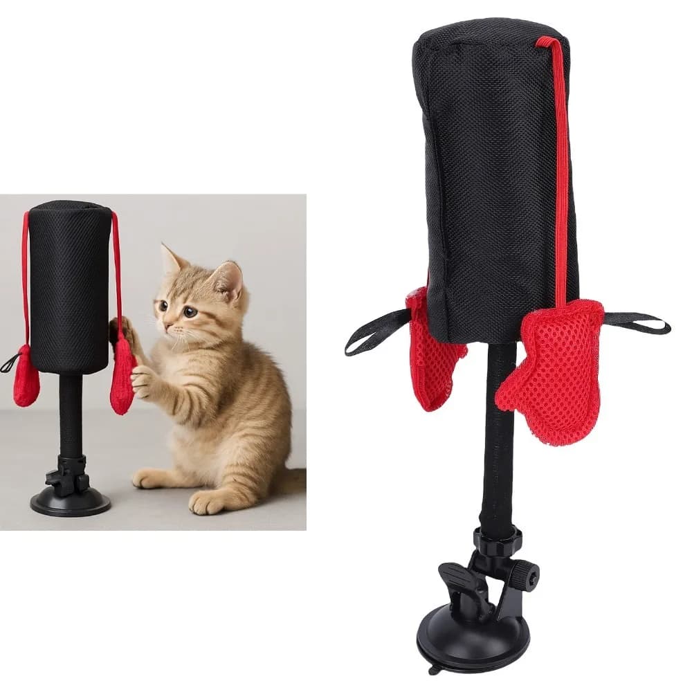 Spring Style Swing Cat Punching Bag with Suction Cup Base Cat Training & Play System Interactive Cat Cat Exercise Teaser