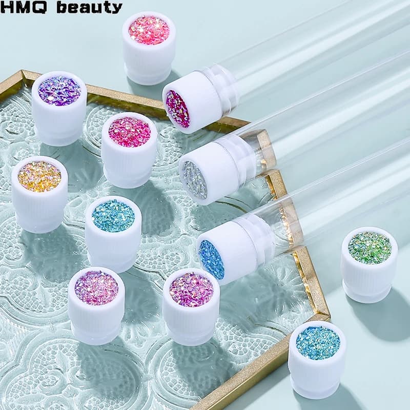 Brush for eyebrows reusable brush tube for brush eyelashes for Mascara replaceable makeup rods with glittering powder-proof diamond