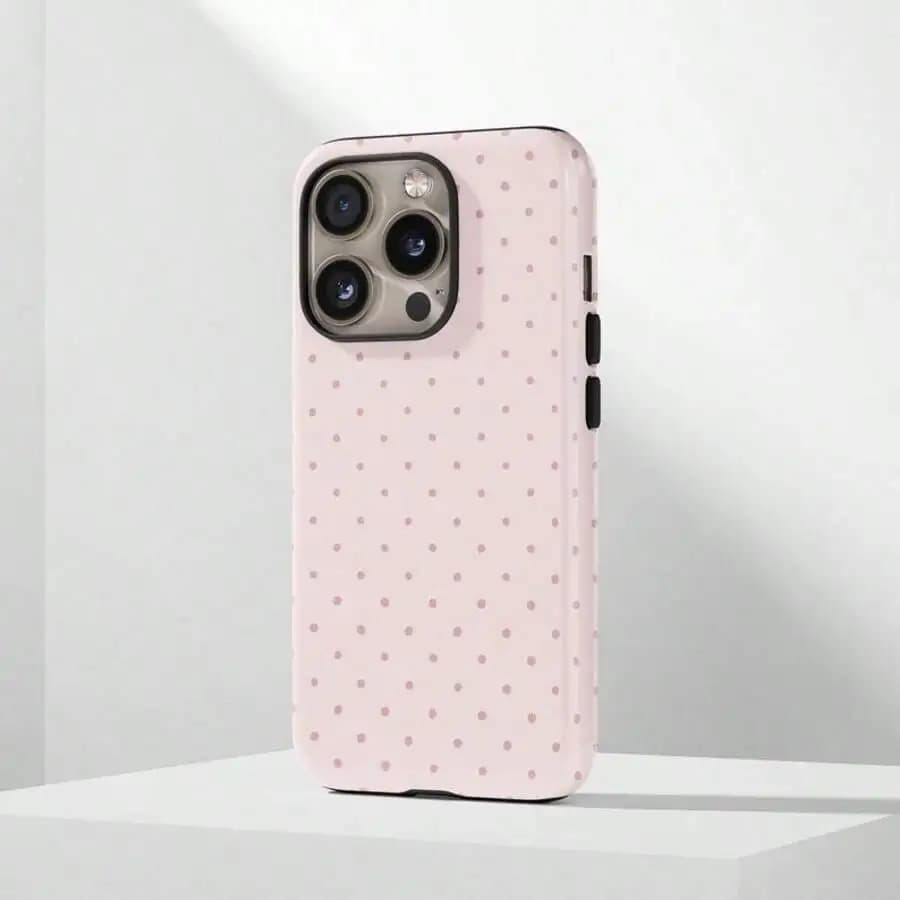 Pink Polka Dot Phone Case For iPhone 15 14 13 12 11 Pro Max Plus Y2K Style