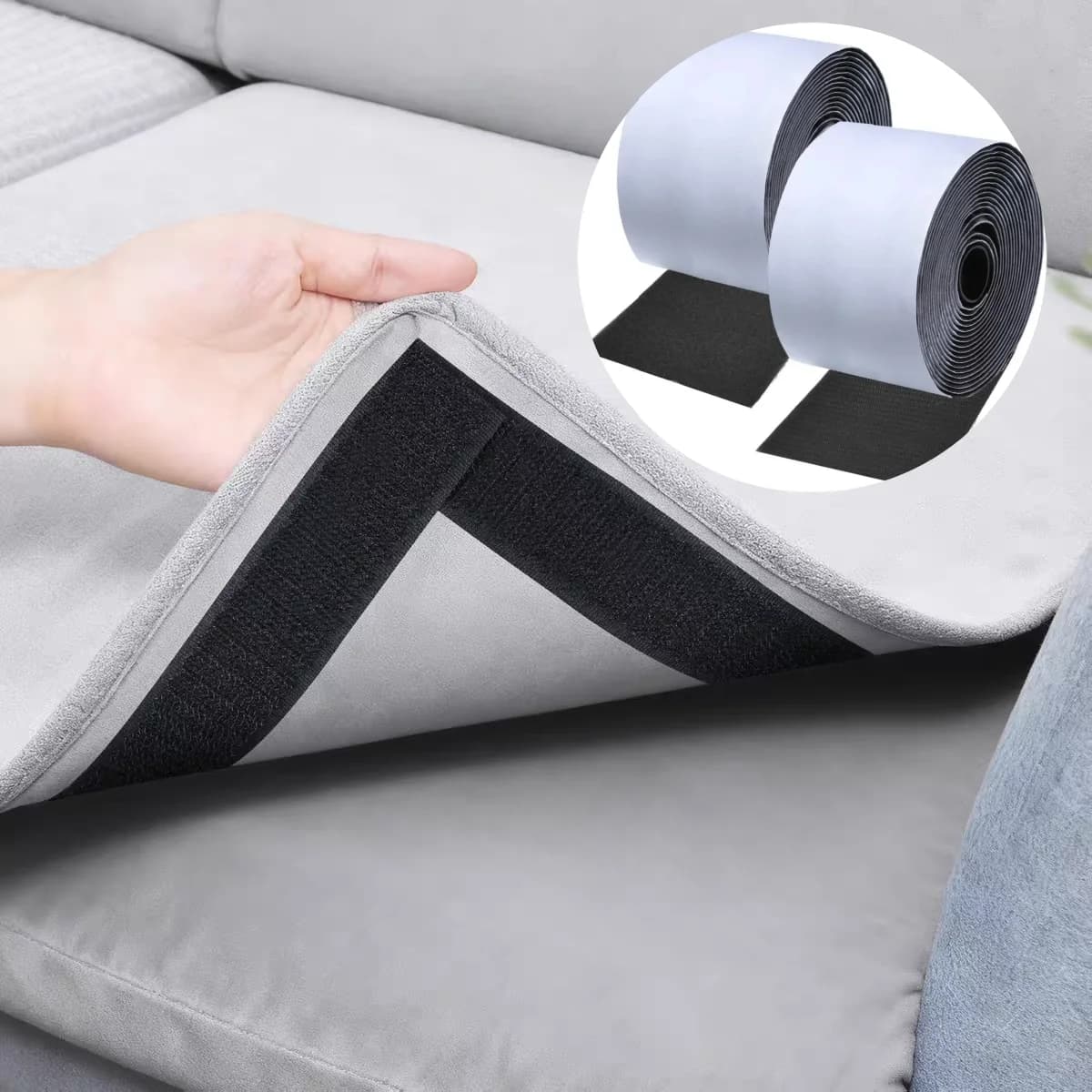 1 Pezzo di Nastro Adesivo Forte Autoadesivo da 10cm/3.94in, 11CM X 2M, Nastro Adesivo in Nylon con Gancio e Anello