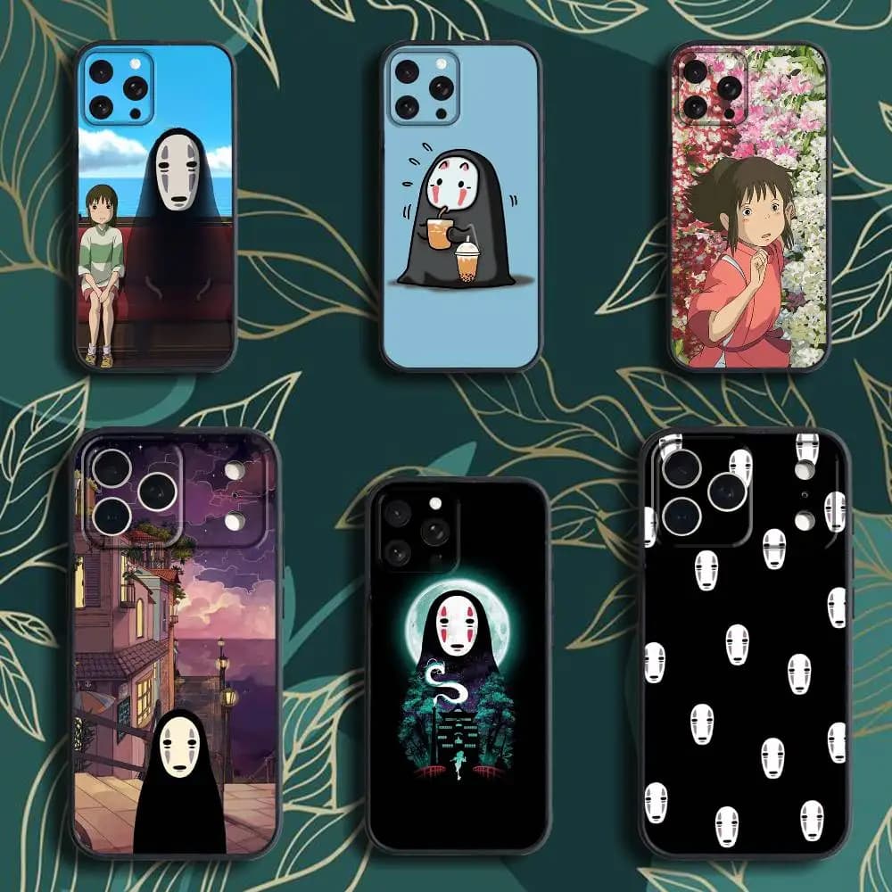 Custodia per telefono C-Cartoon H-Hayao Miyazaki per iPhone 17,16,15,14,13,12,Pro,Max,Plus,E,SE4,Air,Mini Soft Box nera