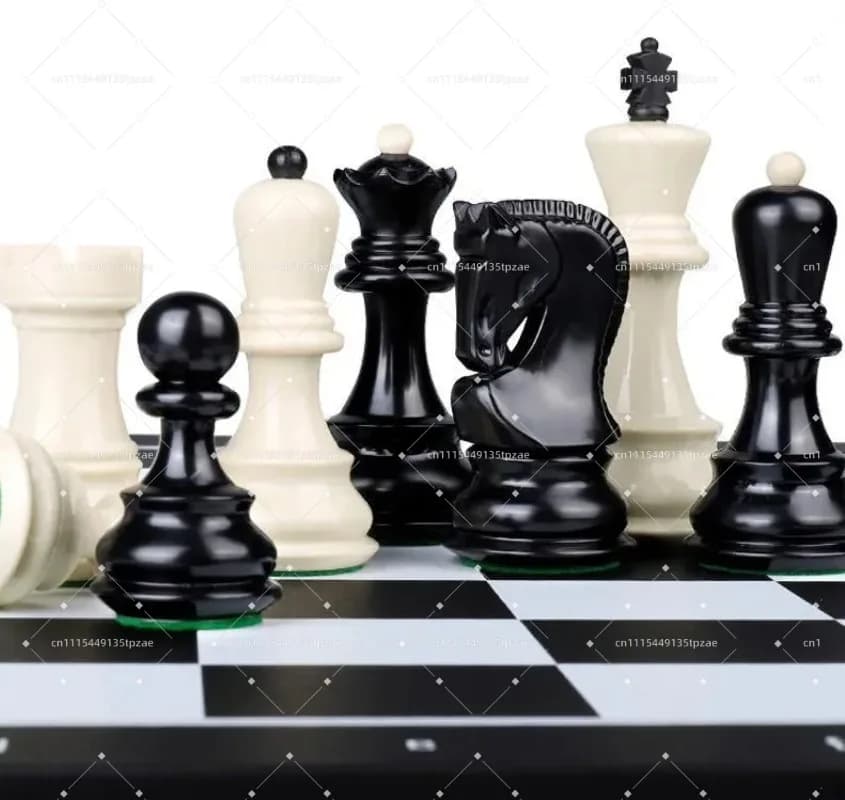 Knight Chess Set Double Sided Foldable Storage Board