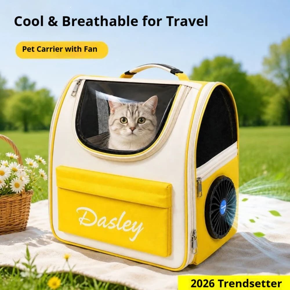 Smart Ventilated Cat Carrier Backpack Breathable High-Capacity Portable with Built-in Fan Pet Travel Bag