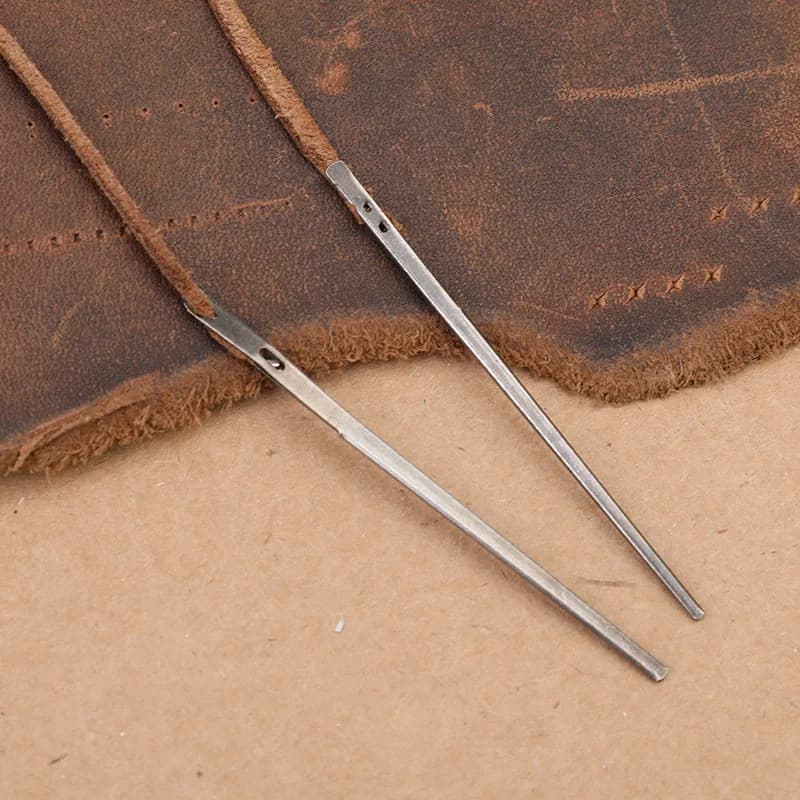 Ago per corda in pelle per cucire strumento artigianale lavorazione della pelle lavoro a maglia doppio foro tessuto in pelle pizzo cucito kit da cucito fai da te