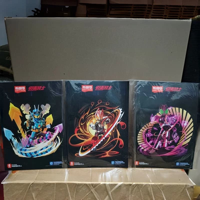 Genuine Blokees Kamen Rider Official Art Sticker Postcard Mini Brick Pack Geats Decade Gotchard Limited Edition In Stock