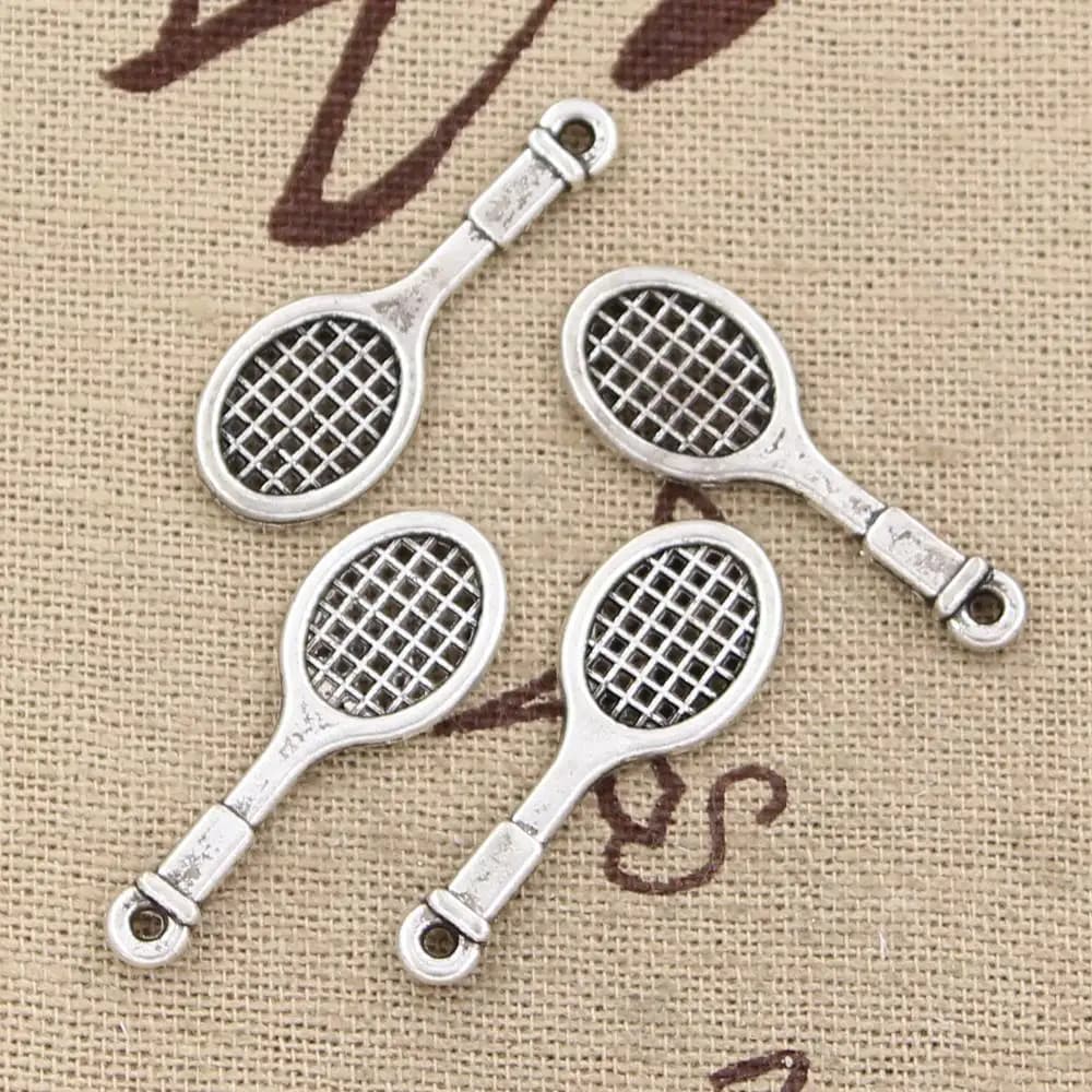 20pcs of Bands Tennis Rack 29x10mm Silver Old Color Plated Pendants That Makes FAI FROM YOU Fae Fae Hand Tibetan Silver Color Jewelry