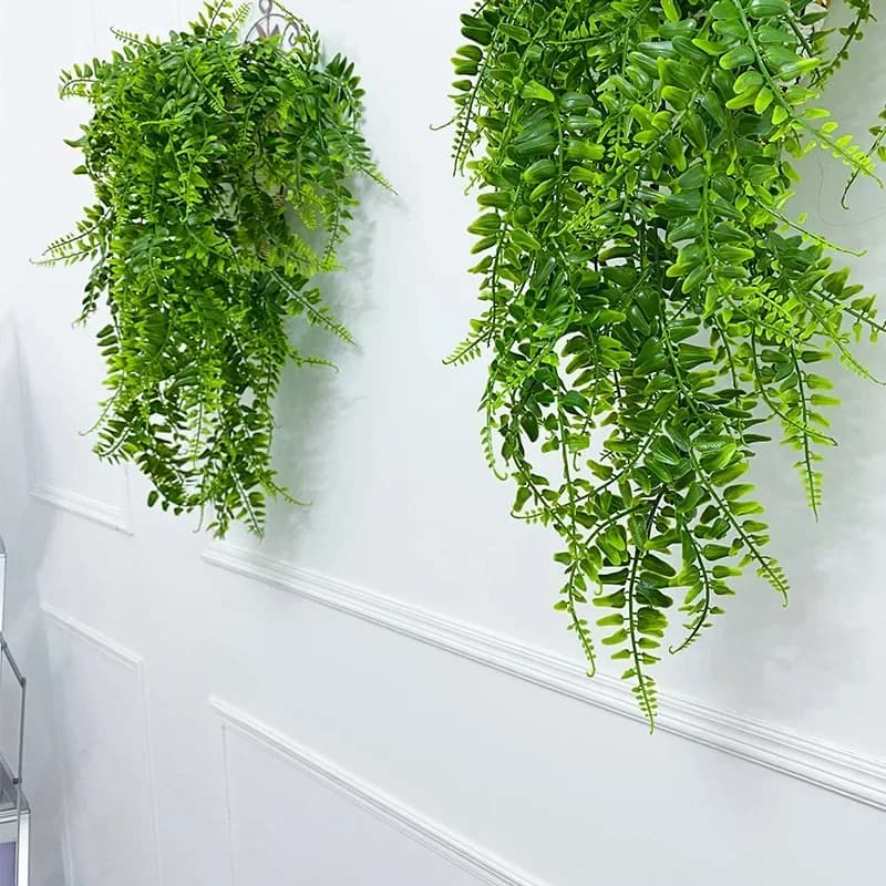 Piante artificiali sospese 32 pollici finte felce di Boston piante finte in plastica per la casa da parete ghirlanda di nozze decorazione per interni ed esterni