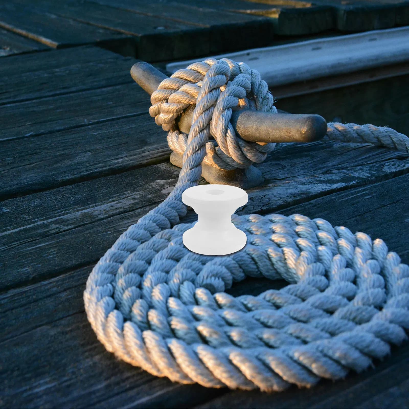 Boat Anchor Roller Heavy Duty White Nylon Shock Resistant Marine Bow Pulley for Yacht Kayak Watercraft
