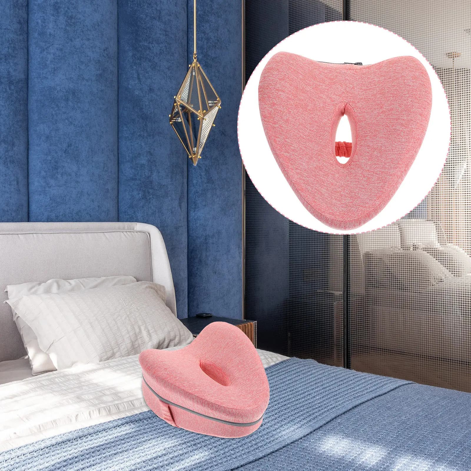 Cuscino Lombare in Memory Foam per Alleviare il Dolore alla Schiena, Supporto per Dormire e Viaggiare, Cuscino Tournure per Tessili Domestici