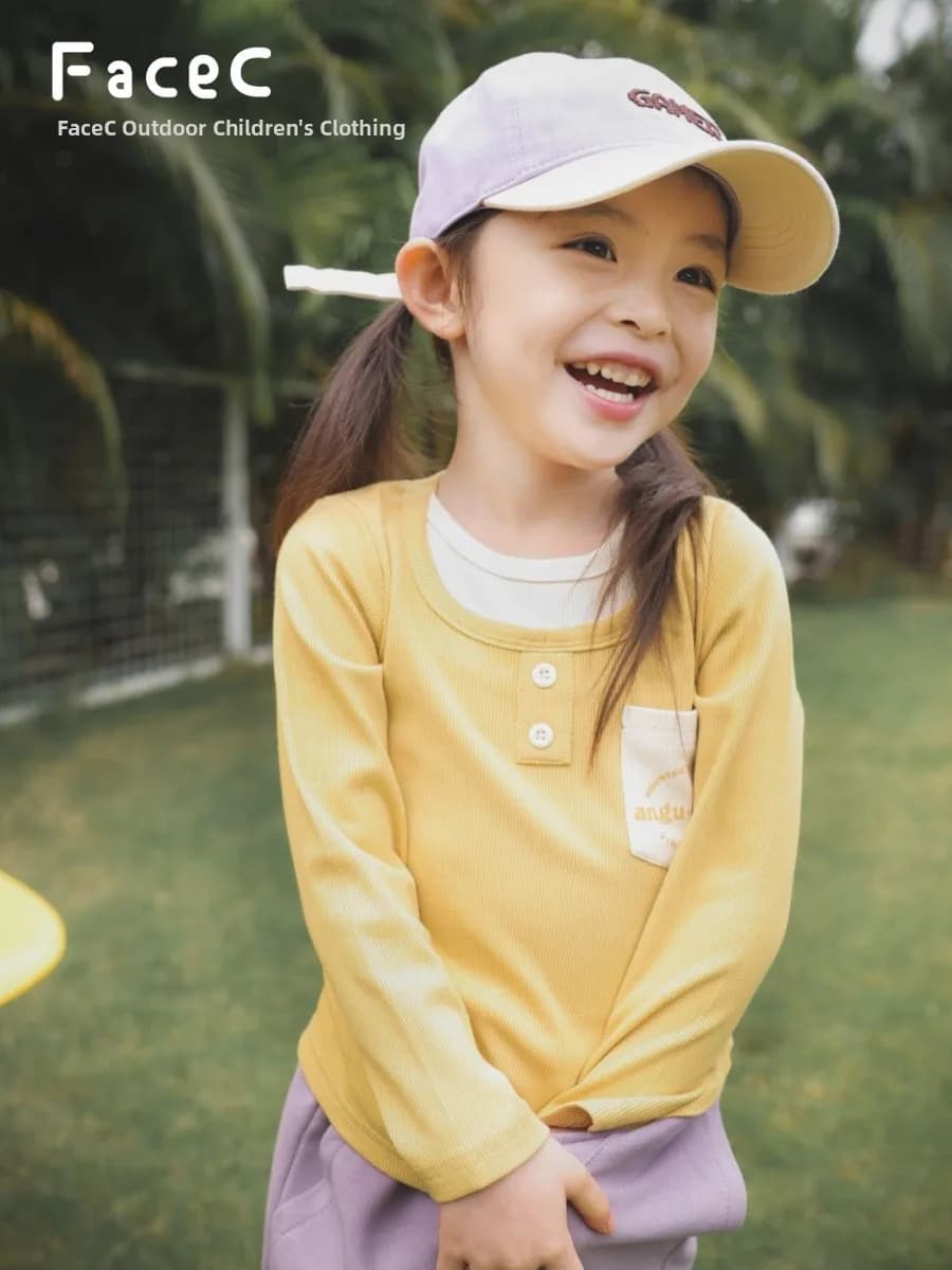 Spring Autumn Knitted Slim Fit Long Sleeve T Shirt for Girls Children's Base Layer Shirt High Elasticity Cotton Blend Fabric