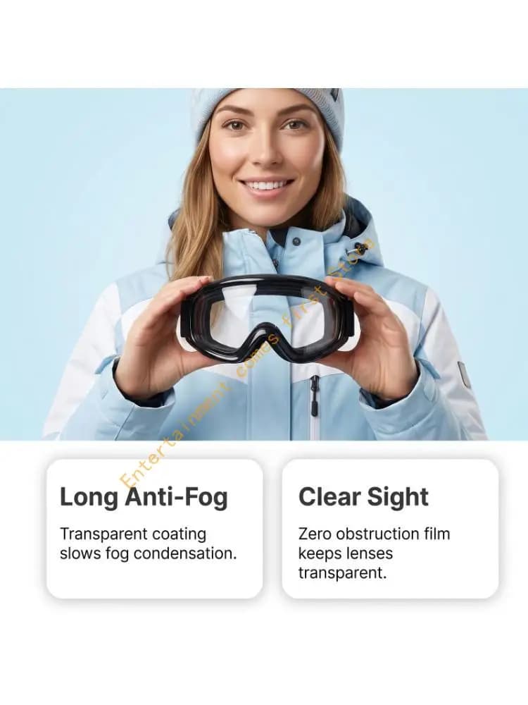 One-Bottle Ski Goggle Fog-Reducing Liquid with Pump Application and Chinese-Language Precaution Card for Sports Eyewear and