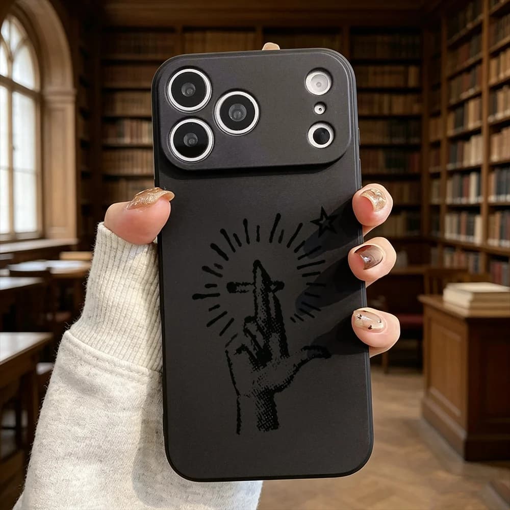 Crossed Fingers Wish Soft TPU Phone Case For iPhone 17 Pro Max 16 Plus 15 14 13 12 11 XS Max Shockproof Protective Phone Cover