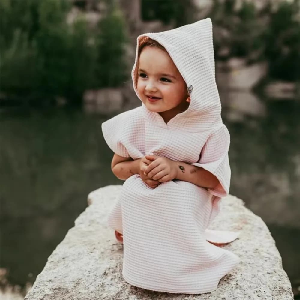 Fashion Cotton Bath Towel Hooded Waffle Cape Blanket Boys Girls Children's Bathrobe Infant Babys Stuff