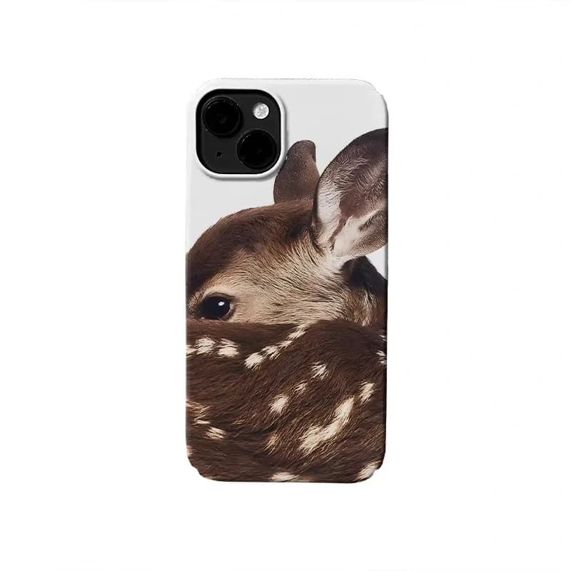 Custodia per telefono con cervo maculato marrone coreano Ins per IPHONE 17 Air 16E 15 PROMAX 14 Plus 13 12 MINI 11 PRO 16Plus XR Cover per telefono in acrilico