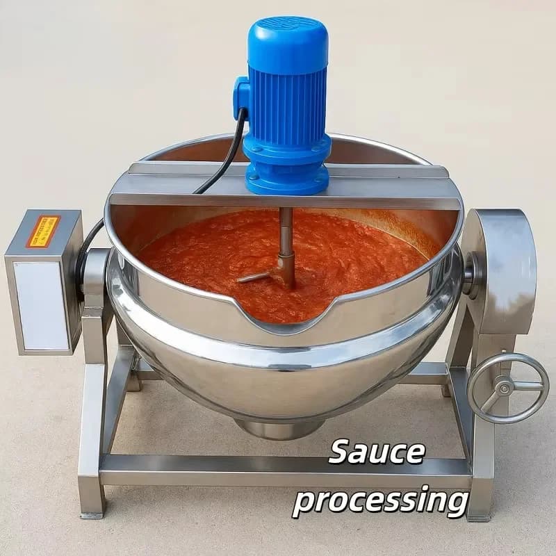 Industrial Electric Heated Cooking Mixer Machine for Peanut Candy Sugar Boiled Pot Cooking Jacketed Kettle for Peanut Candy