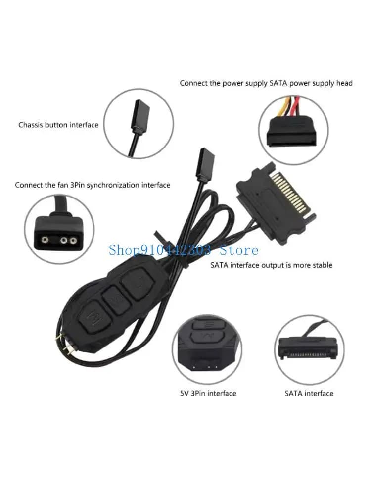 652F 5V 3Pin ARGB Connectors Remote Control Light Controller LED Remote Control ARGB Light Strips Remote Controller Accessory