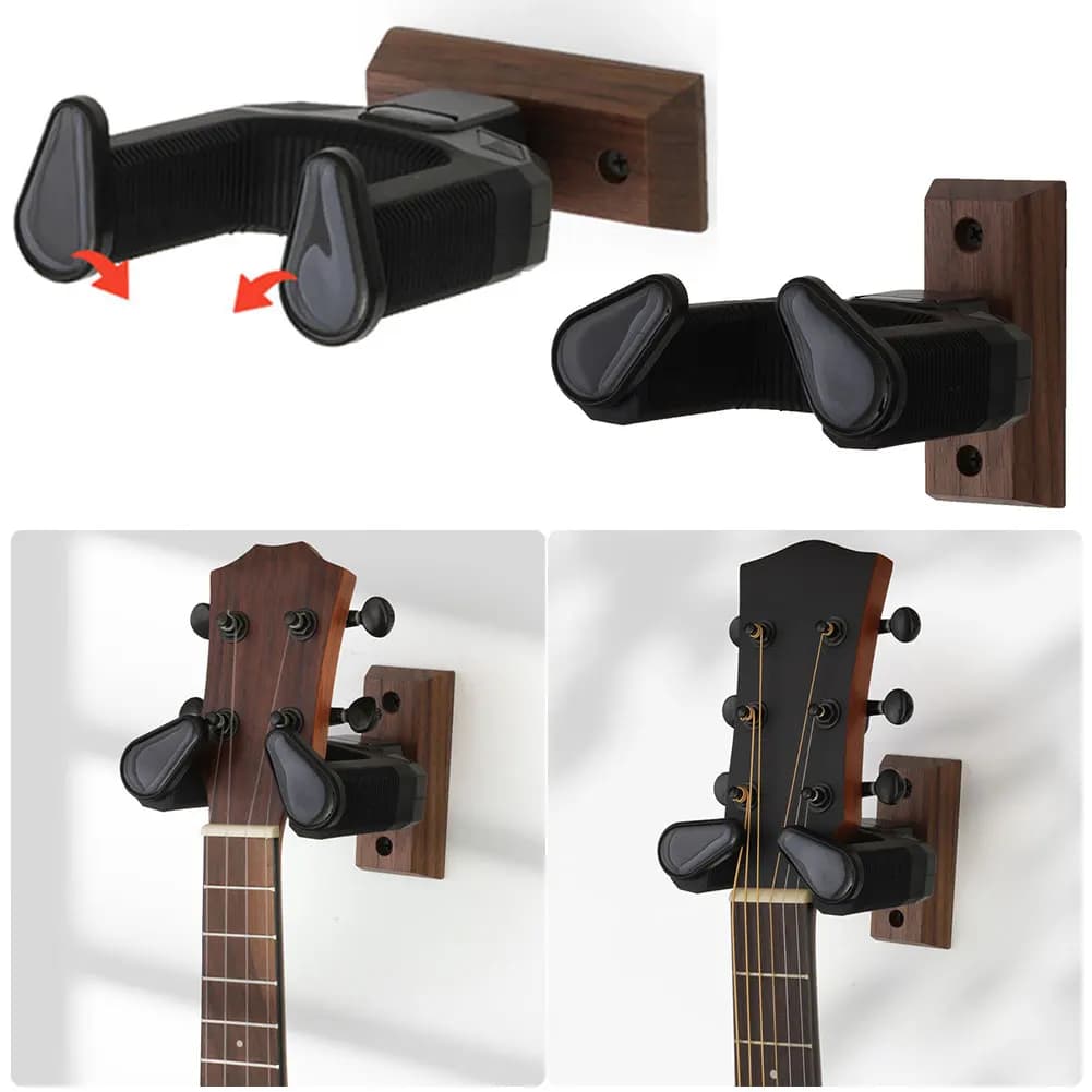 Wooden Guitar Hanger Hook Non-Slip Guitar Hanger Rack Universal Guitar Wall Hanger for Electric Guitar Ukulele Bass