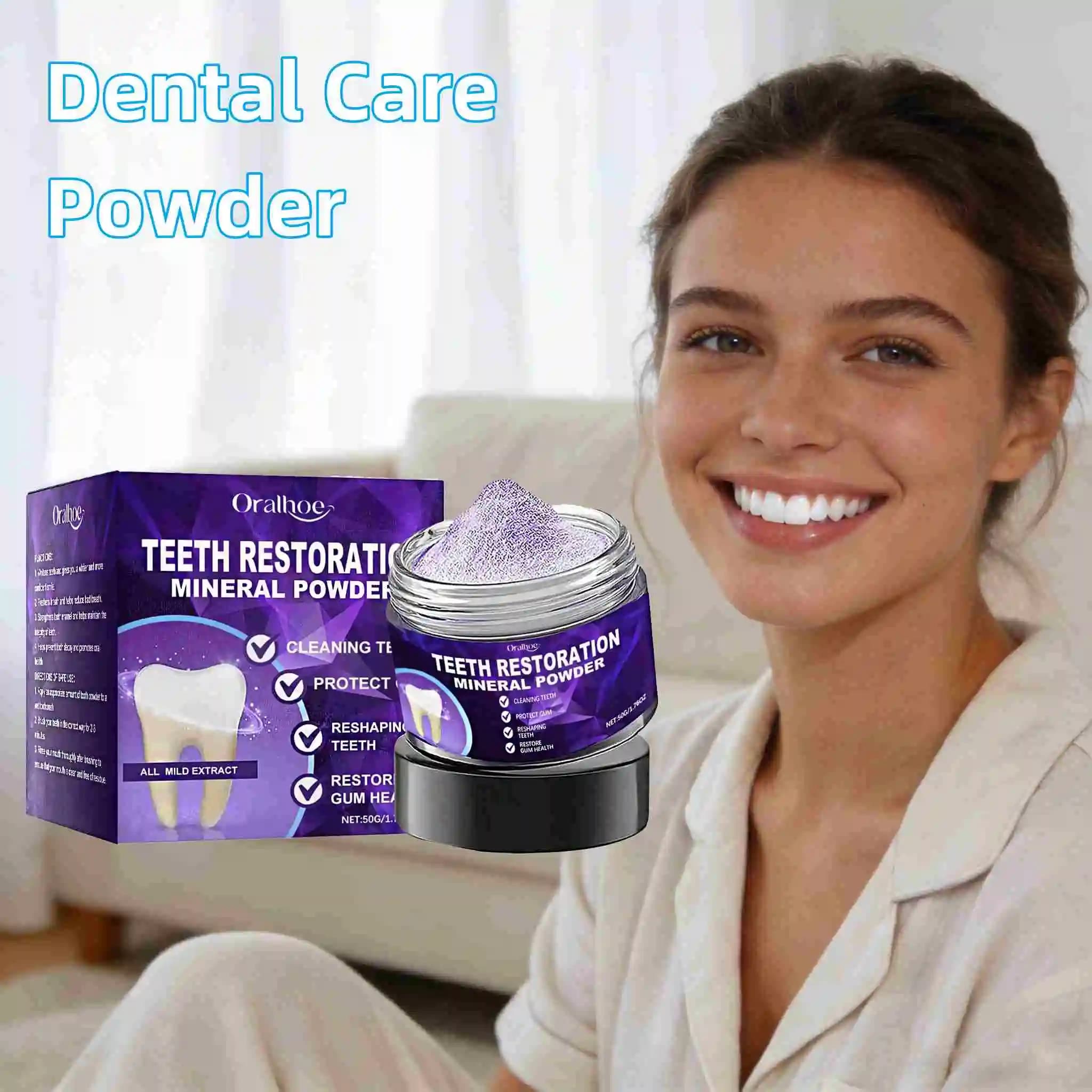 ORALHOE Powder for Dental Care, Removes Plate, Deep Cleaning, Fresh Food, Polishing, Care of the Magives, Nutrient Powder for Tooths