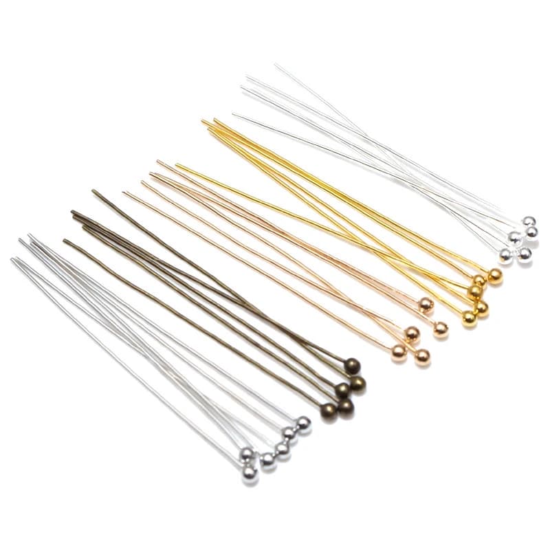 200 pz/lotto 16 20 25 30 40 45 50mm Colore Argento In Metallo Testa A Sfera Spilli Per Gioielli Fai Da Te Che Fanno testa Spilli I Risultati Dia 0.5 millimetri Forniture