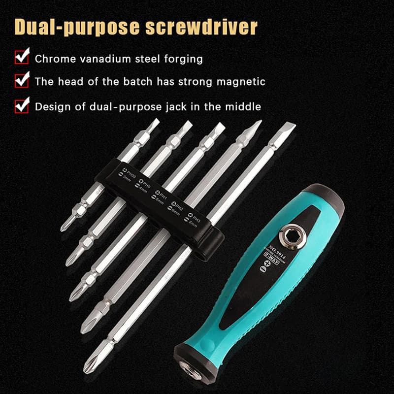 1Set Multi-function Magnetic Screwdriver Kit Precision Screwdriver Tool Hand Repair Tool Set With Phillips And Flat Head