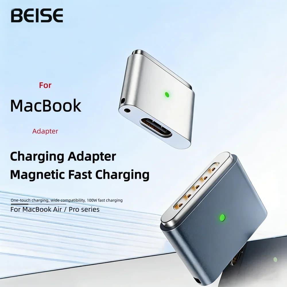 Adattatore di Ricarica Rapida Magnetico Beise 100W PD Type-C a MagSafe 3 per MacBook Air Pro M1 M2 M3 M4