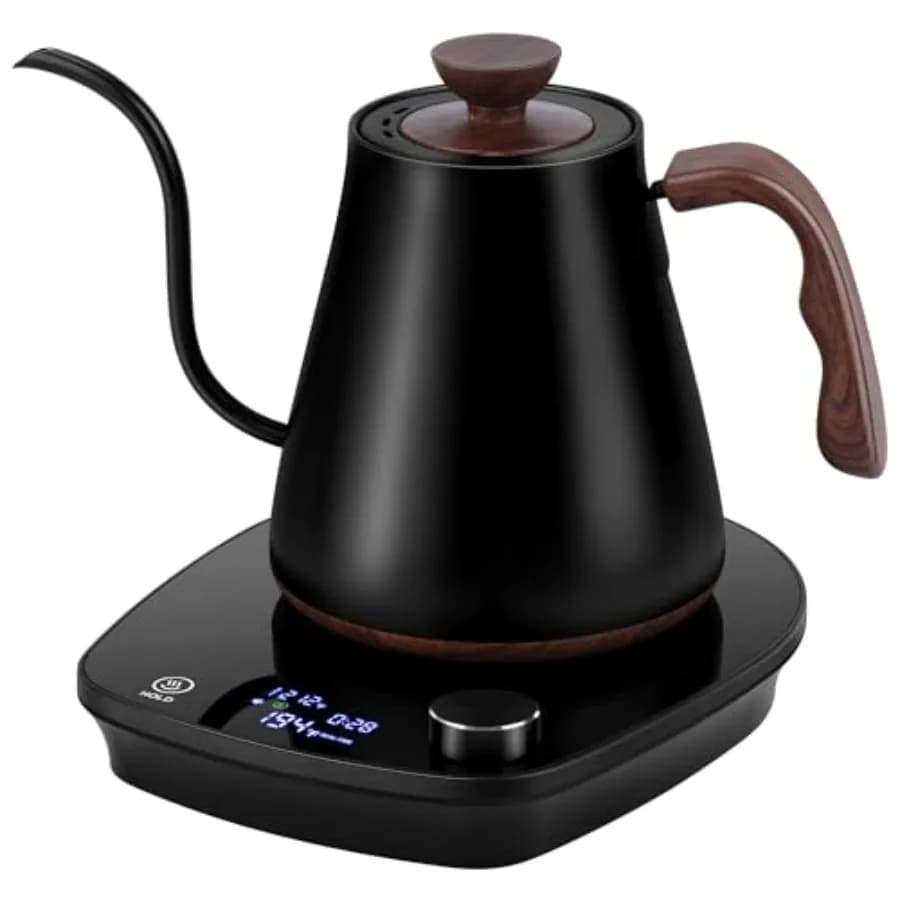 Bollitore Elettrico a Collo d'Oca con Controllo Intelligente della Temperatura, Interno in Acciaio Inossidabile, Riscaldamento Rapido per Caffè e Tè