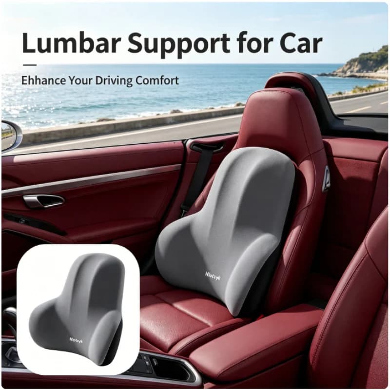 2 Cuscini Ergonomici in Memory Foam per Supporto Lombare, Antidolorifici per Schiena, per Auto, Ufficio, Casa, Viaggio, Antiscivolo