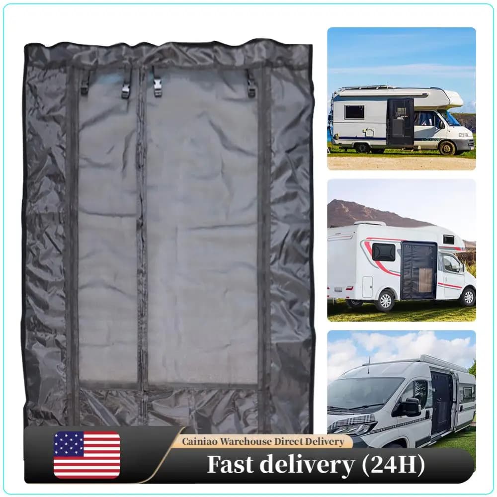 Magnetic Mosquito Net for Caravan with Hinge, Breathable Anti-Insect Tent for Camper Slide Door