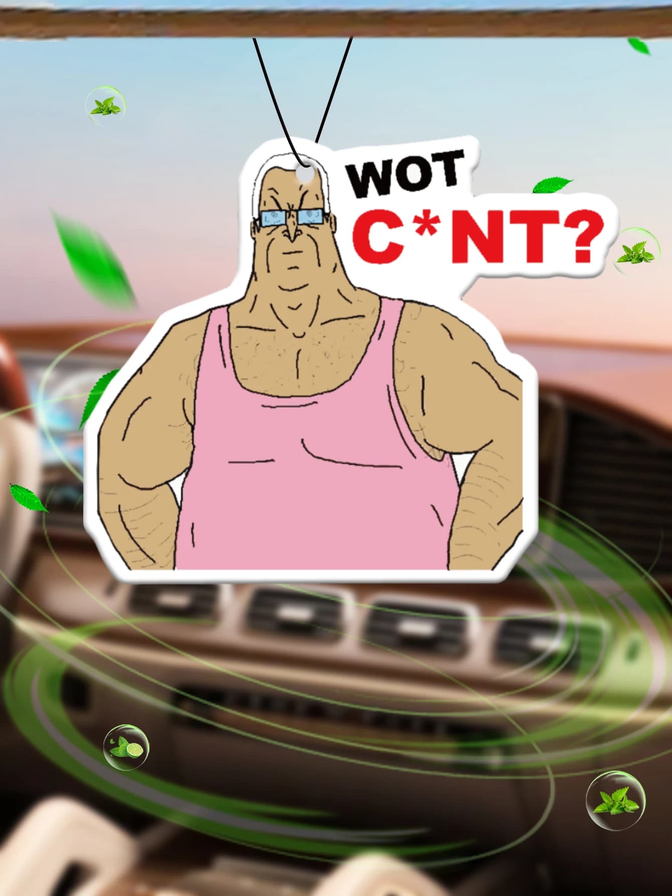 Wot C*Nt? Deodorant for Auto Hilton (Profume of Hotel) | Support for Mirror Retrovisor and Clip for Double Use Air Bottle | Tablets for Aromatherapy in Natural Material | Long-lasting fragrance for 90 Days | No alcohol | Do not fear sun exposure | Designed specifically for removing odours in cars, cabinets and bathrooms. | Grafica Animata per Cartoni Animati | Unisex | Fragranza di Lusso | Come nei hotel di five stelle
