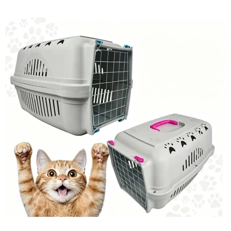 Plastic Pet Travel Carrier Airline Approved Hard Sided Dog Cat Kennel Cage for Outdoor Travel
